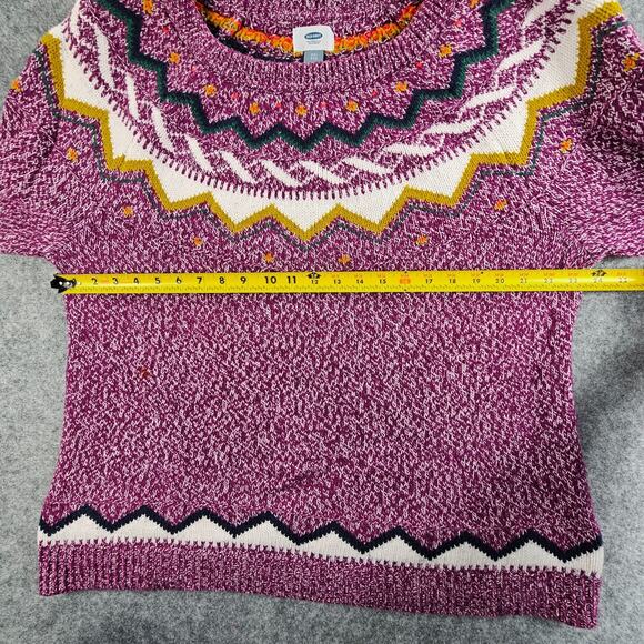Fair Isle Knit Ski Sweater Old Navy Women Plus Size XXL Pullover Purple Multi - Picture 5 of 12